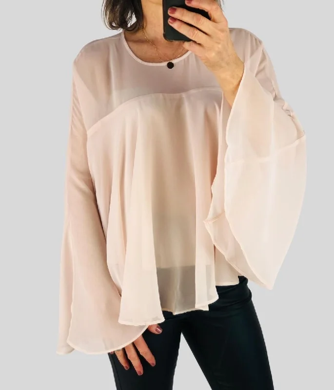 Pink Trophy Sleeve Drape Blouse Hip Men's Urban