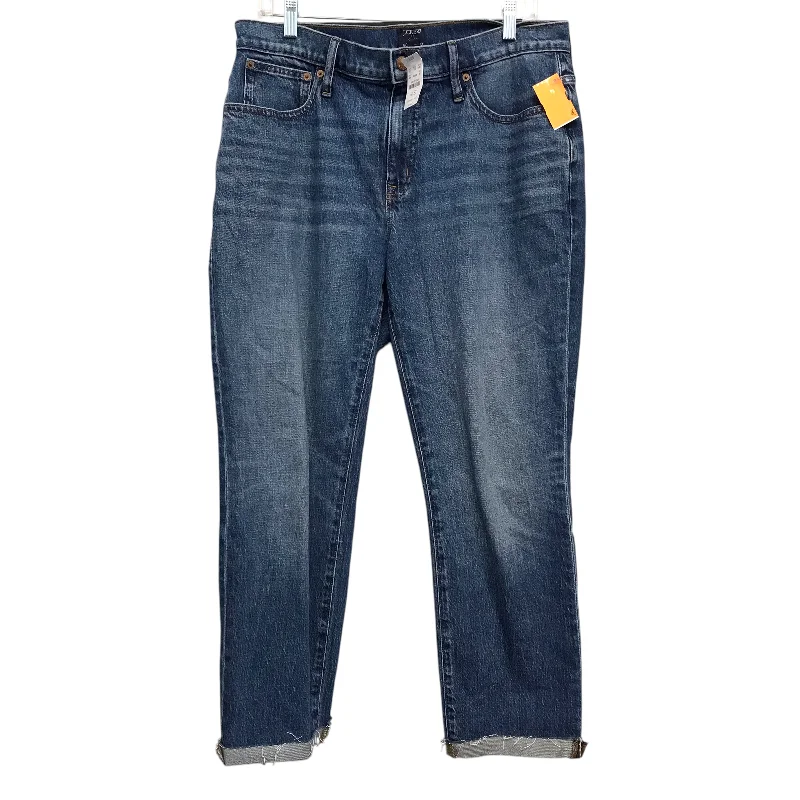 Jeans Boyfriend By J. Crew In Blue Denim, Size:10 Polished Men's Satin