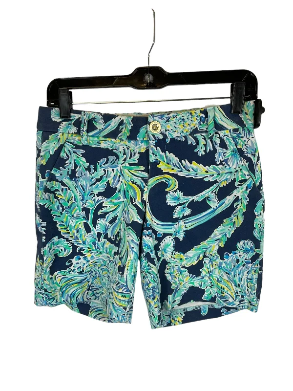 Blue Shorts Designer Lilly Pulitzer, Size 0 Modern Men's Geometric