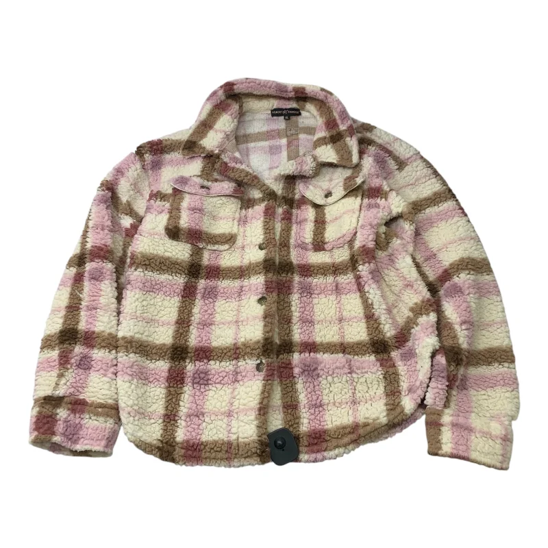 Jacket Shirt By Almost Famous In Brown & Pink, Size: Xl Athletic Men's High