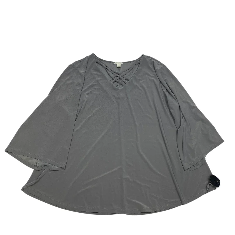 Top 3/4 Sleeve Basic By Cato In Grey, Size: Xl Confident Men's High