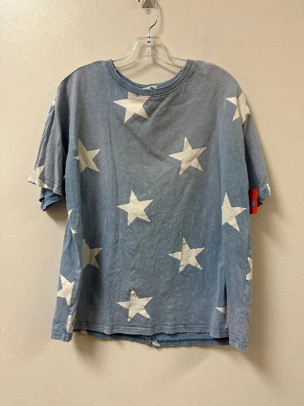 Top Short Sleeve By Easel In Blue & White, Size: S Youthful Men's Pop