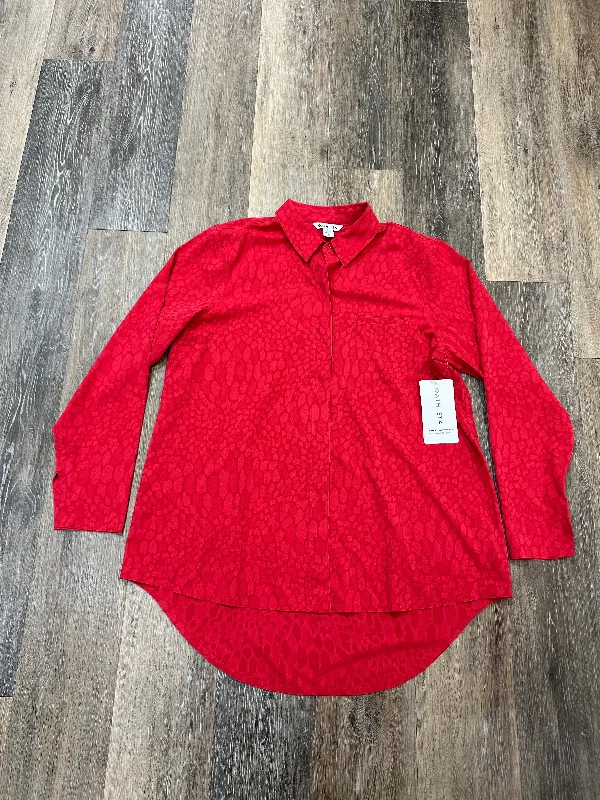 Athletic Top Long Sleeve Collar By Athleta In Red, Size: L Masculine Men's Thick