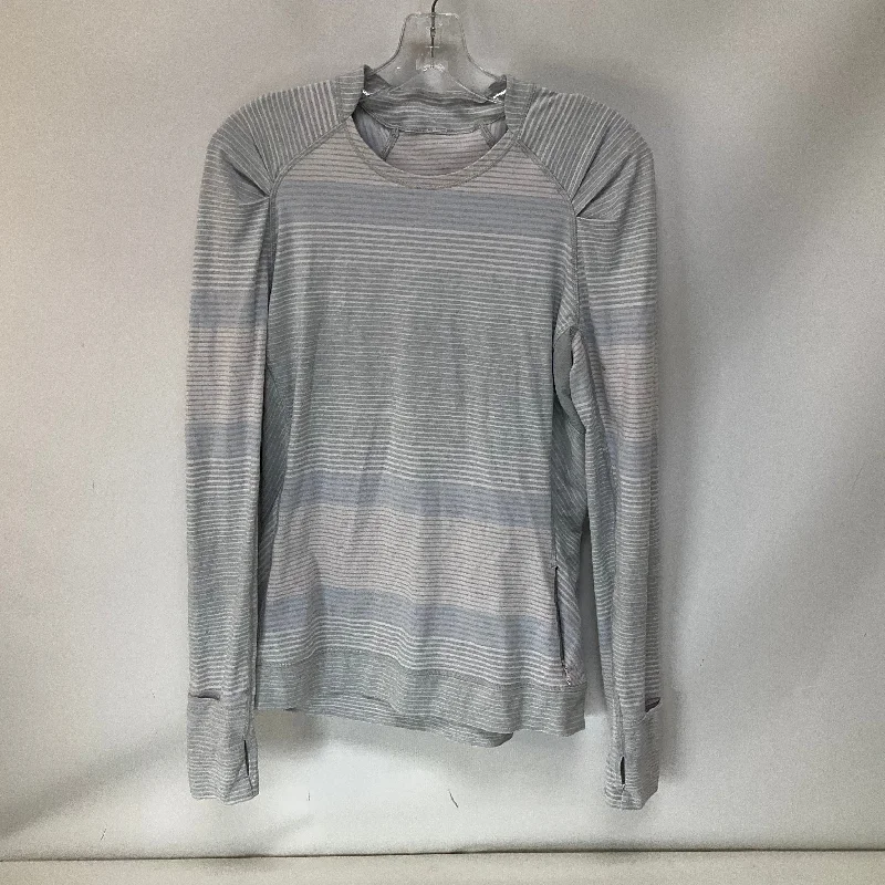 Athletic Top Long Sleeve Crewneck By Lululemon In Striped Pattern, Size: 12 Sophisticated Men's Athletic Top Long Sleeve Crewneck By Lululemon In Striped Pattern, Size: 12 Sophisticated Men's