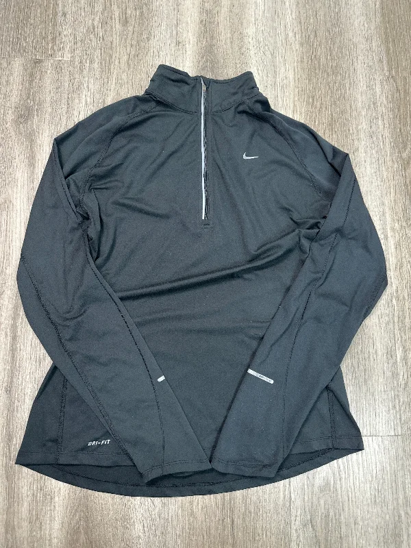 Athletic Top Long Sleeve Collar By Nike Apparel In Black, Size: L Sophisticated Men's French