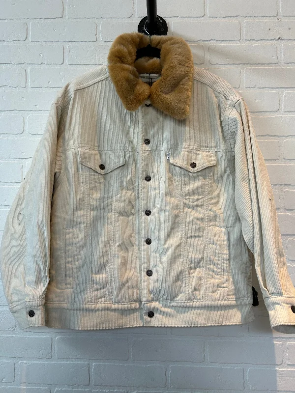 Jacket Denim By Levis In Cream, Size: S Hip Men's Retro
