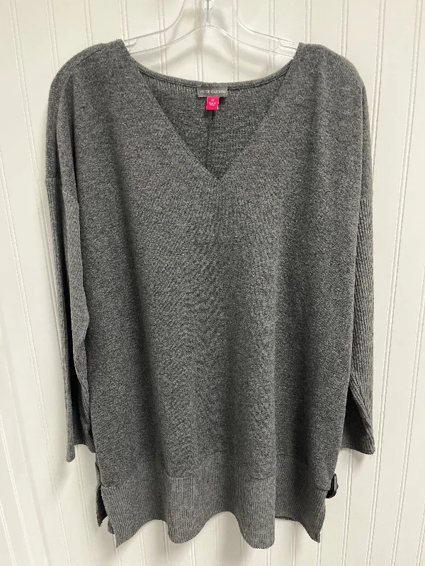 Top Long Sleeve By Vince Camuto In Grey, Size: 2x Unique Men's Upcycled
