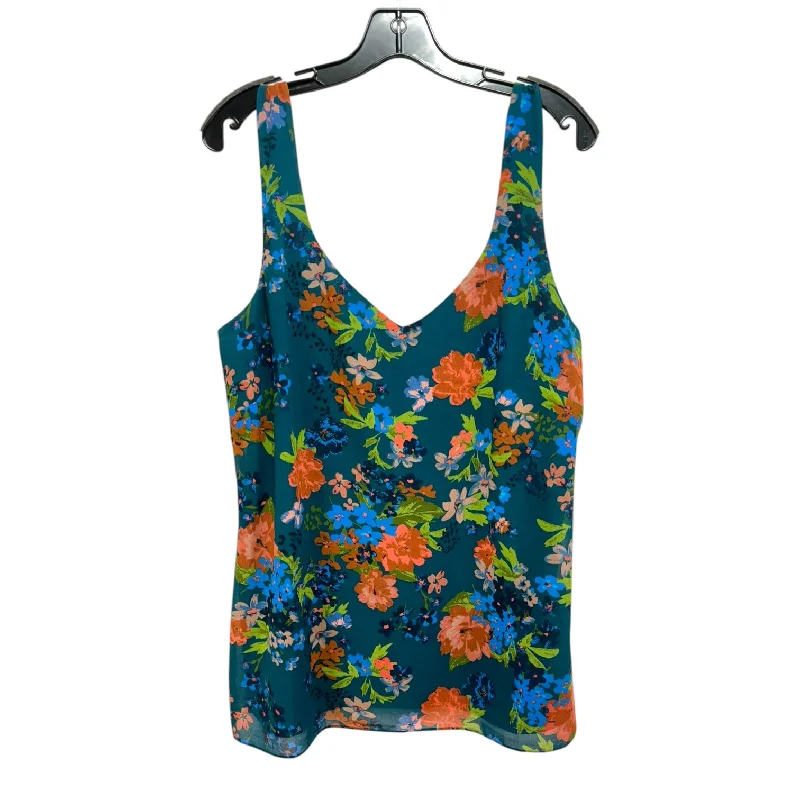 Top Sleeveless By Cabi In Floral Print, Size: L Traditional Men's Wool