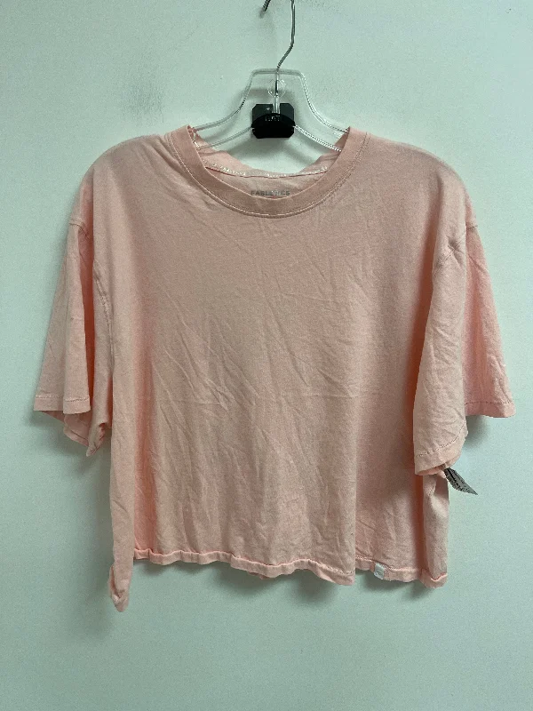 Athletic Top Short Sleeve By Fabletics In Pink, Size: Xl Casual Men's Loose