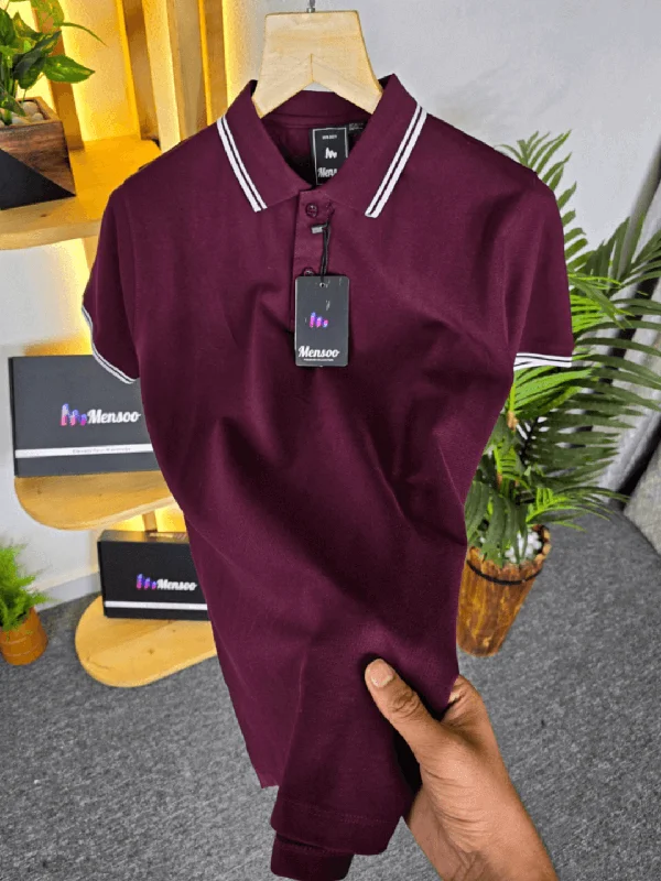 Polo Mattee T-shirt Wine Practical Men's Multi