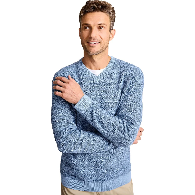 Tommy Bahama IslandZone IslandZone Coolside Course V-Neck Sweater - Buccaneer Blue Lumberjack
