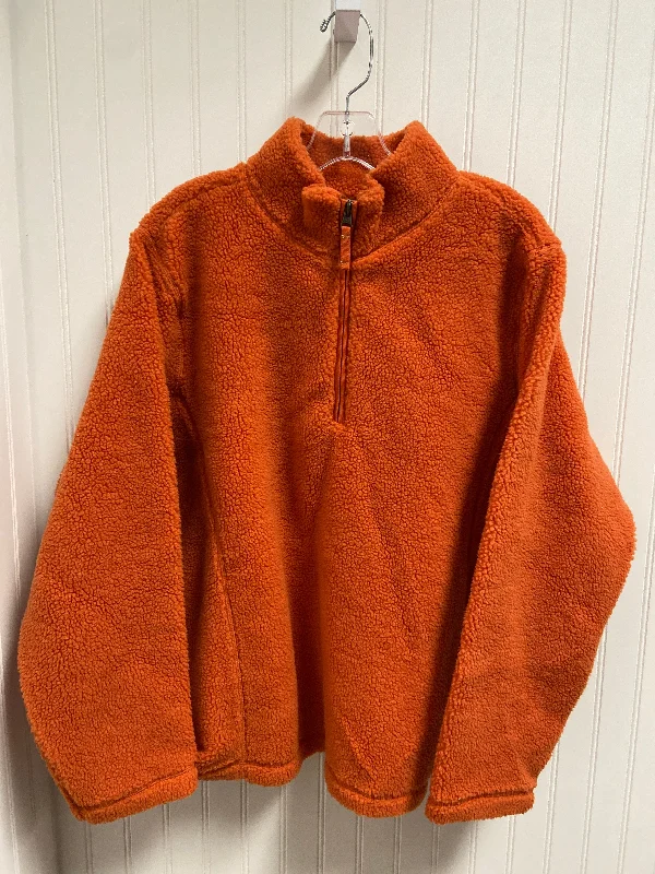 Jacket Fleece By Lands End In Orange, Size: Xl Refined Men's Classic 