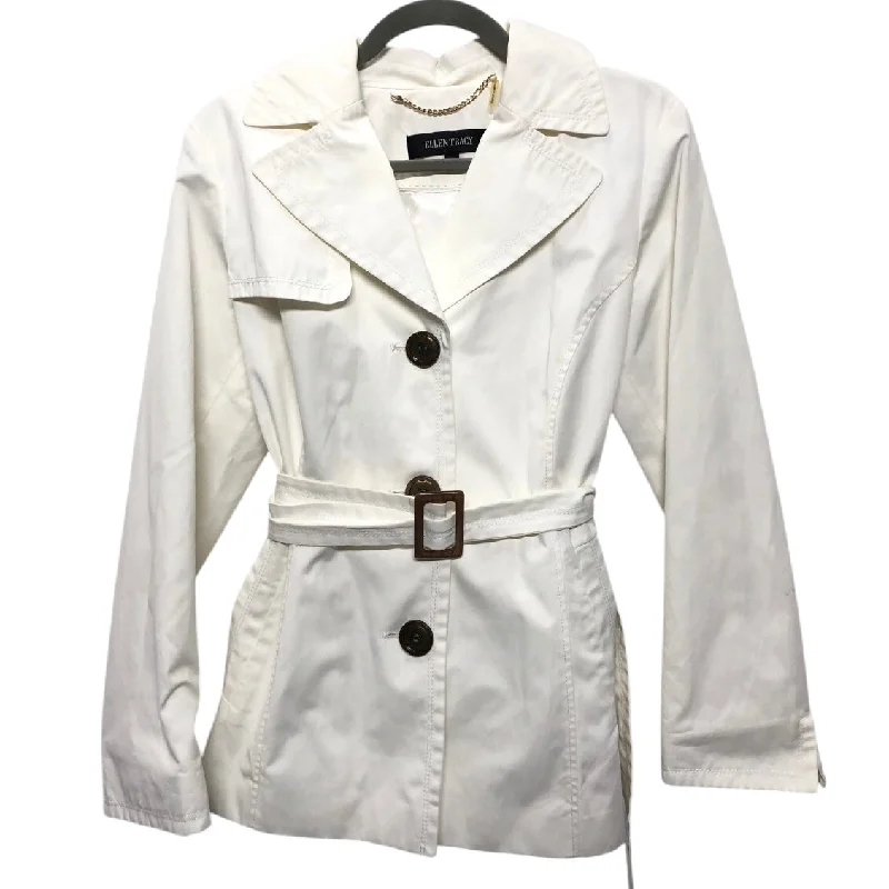 Coat Raincoat By Ellen Tracy In Ivory, Size:S Vacation