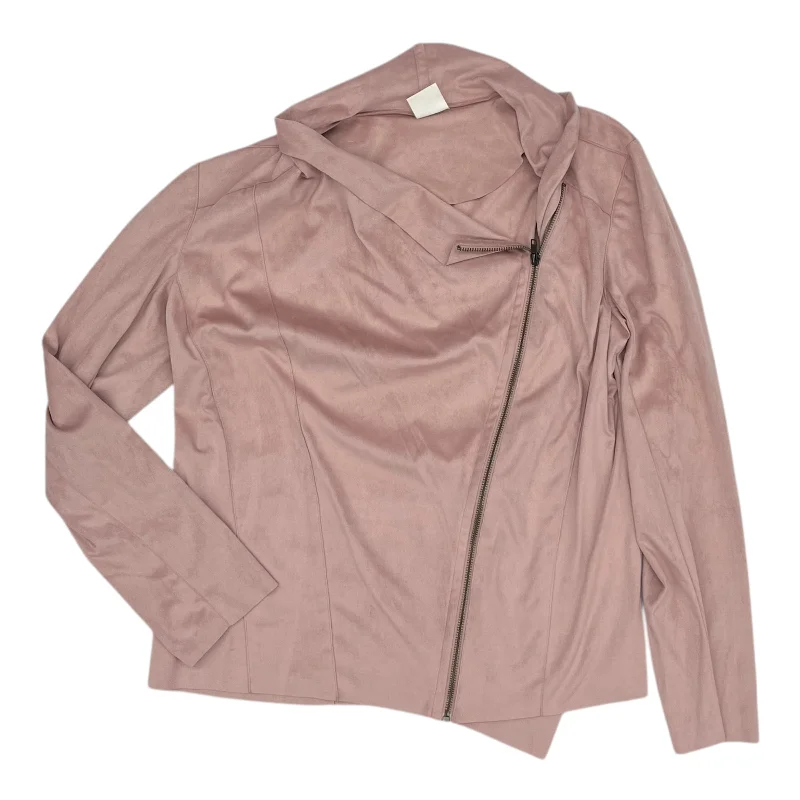 Jacket Moto By Clothes Mentor In Pink, Size:2X Sophisticated Men's 