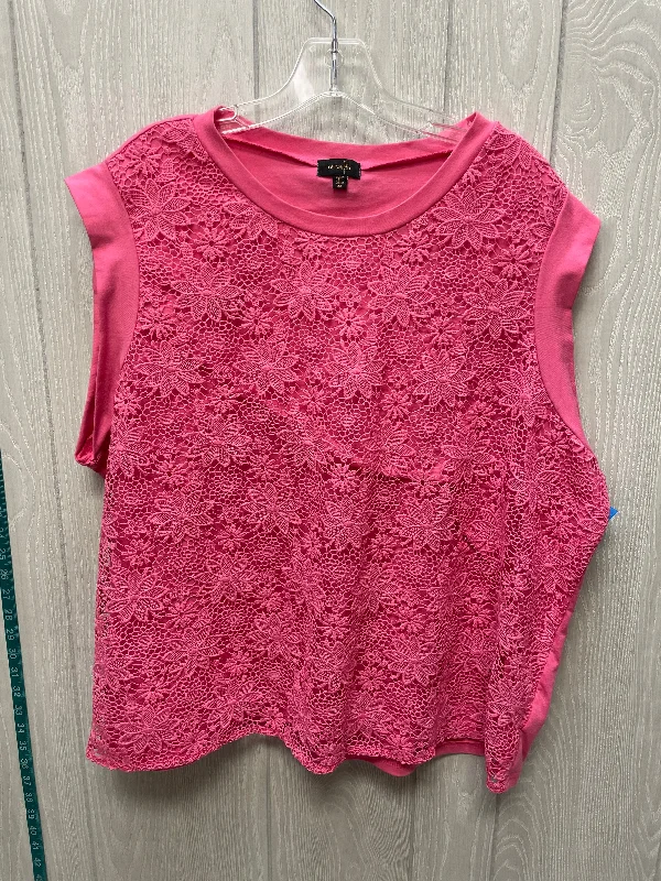 Top Short Sleeve By ONWELFTH In Pink, Size: 3x Traditional Men's Country