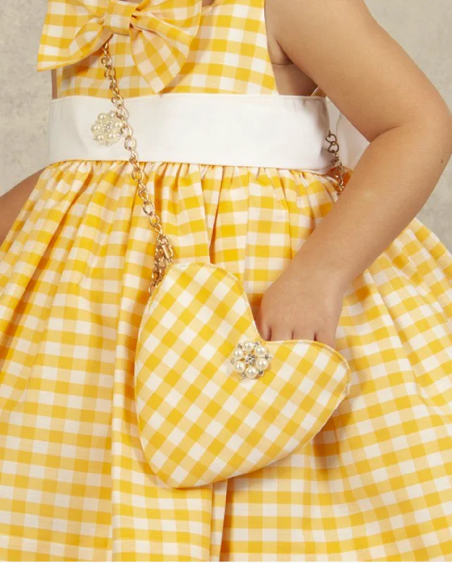 Yellow Gingham Handbag Laid