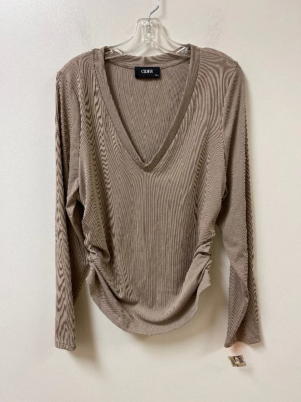 Top Long Sleeve By Clothes Mentor In Taupe, Size: 2x Relaxed Men's Australian 