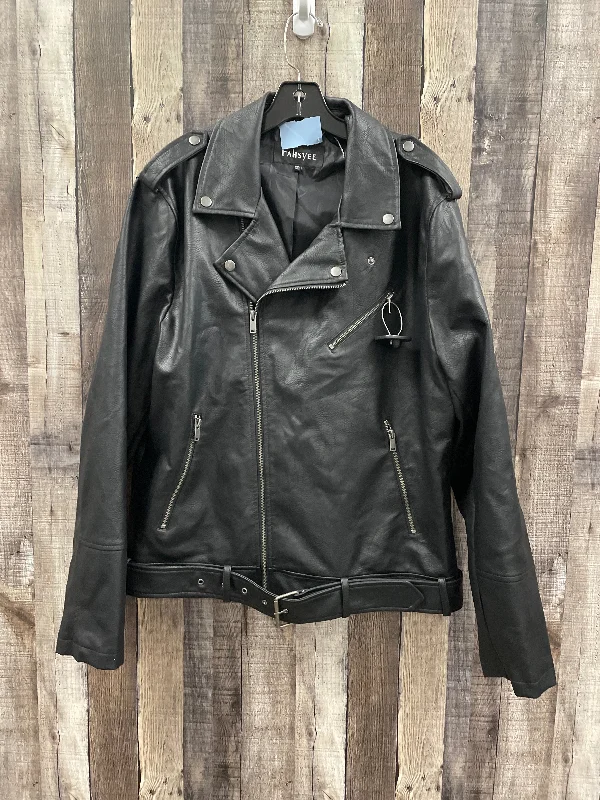 Jacket Moto By Cme In Black, Size: Xxl Cozy Men's Sherpa