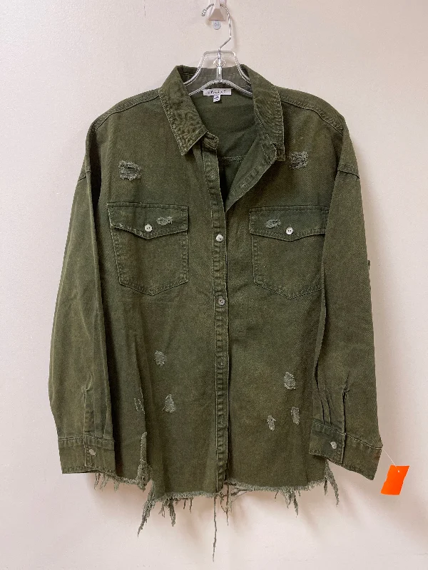 Jacket Shirt By White Birch In Green, Size: M Stylish Men's Tropical 