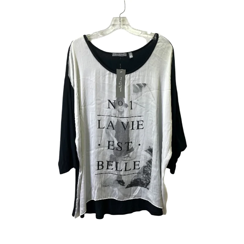 Top 3/4 Sleeve Basic By Ny Collection In Black, Size:3X Dynamic Men's Glow
