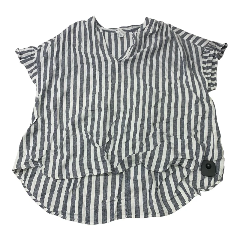 Top Short Sleeve By Crown And Ivy In Striped Pattern, Size: Xl Elegant Men's Cashmere
