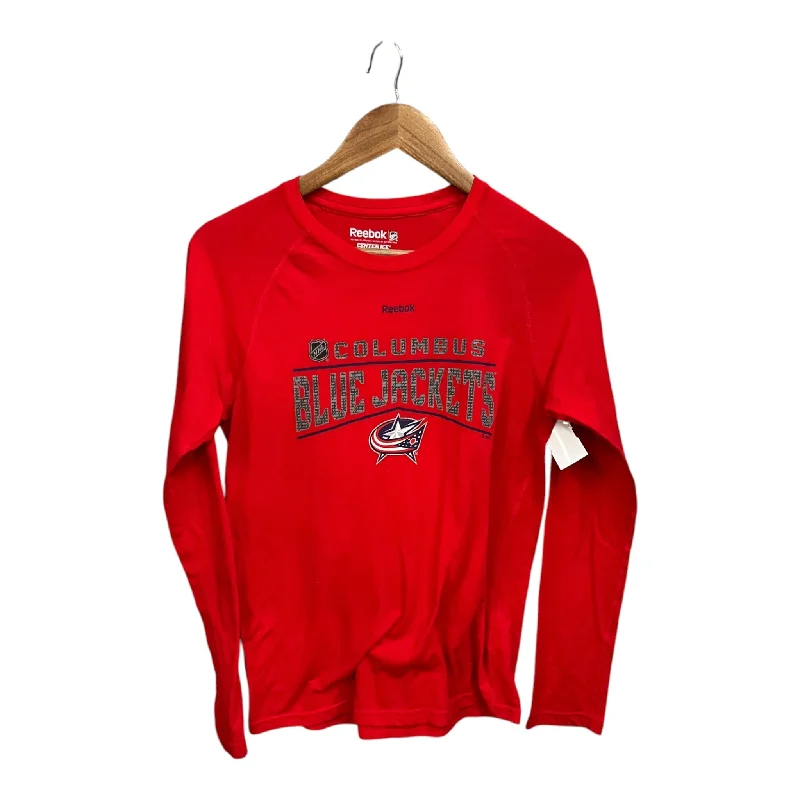 Athletic Top Long Sleeve Crewneck By Reebok In Red, Size: L Monochromatic Office Style