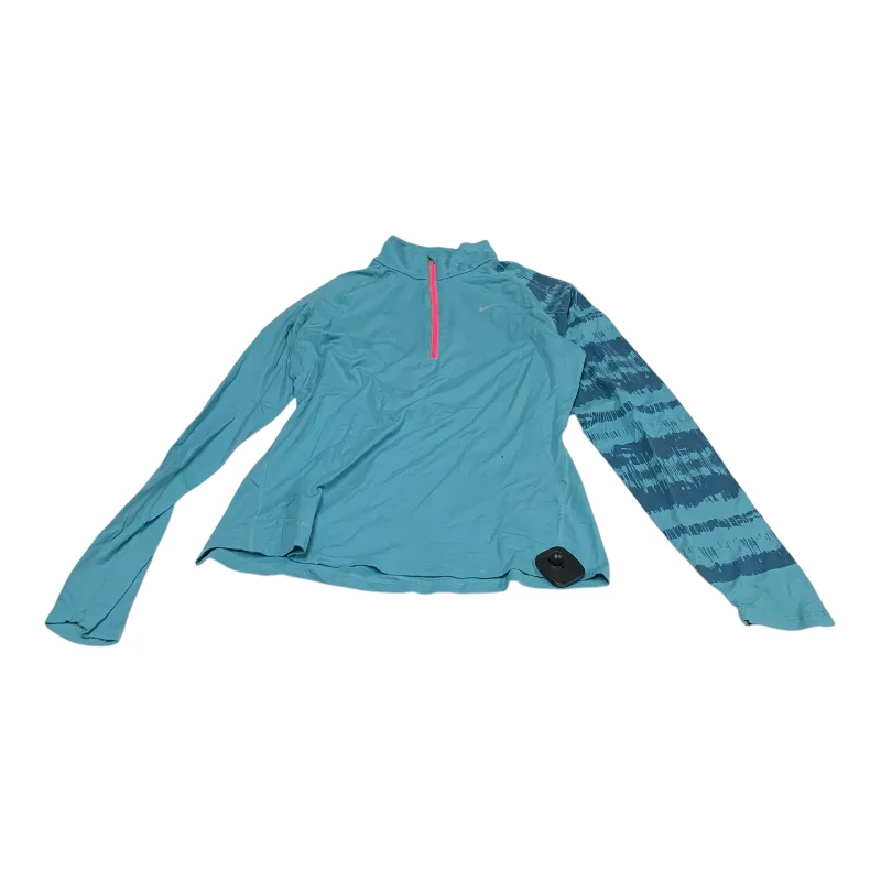 Athletic Top Long Sleeve Collar By Nike Apparel In Blue, Size: M Sporty Men's Athleisure 