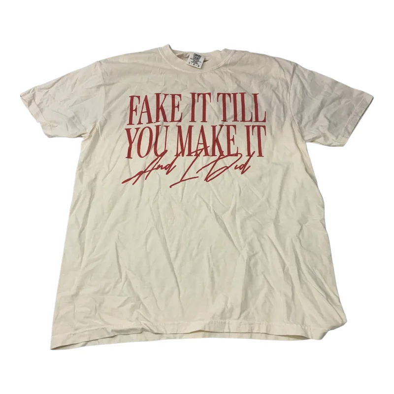 Top Short Sleeve By Comfort Colors In Cream, Size: L Classic Men's Pin