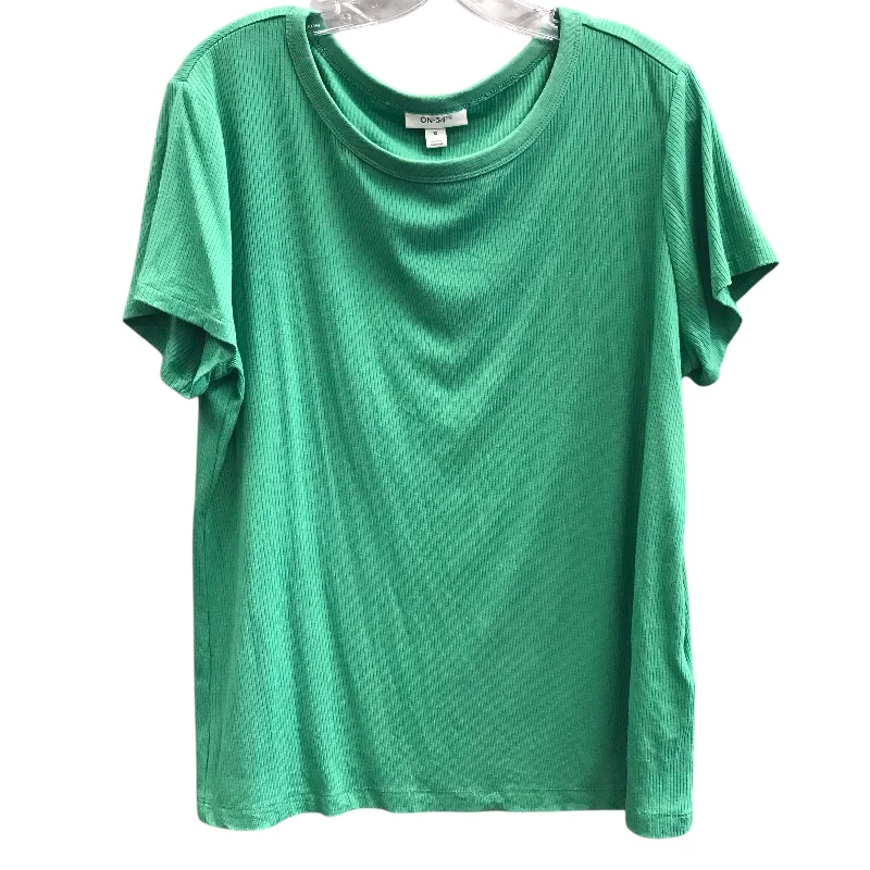 Top Ss Basic By On 34th In Green, Size:1X Cool Men's Distressed