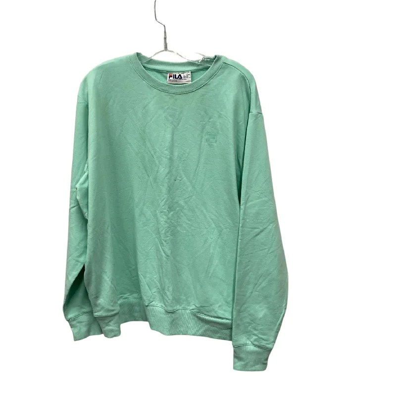 ATHLETIC SWEATSHIRT CREWNECK by FILA In GREEN, Size: 1X Casual Men's Japanese 