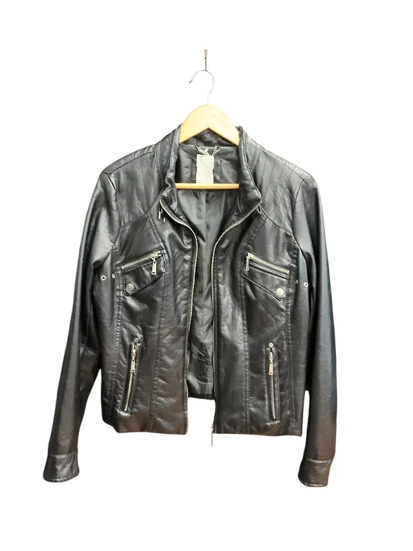 Jacket Moto Leather By Jou Jou In Black, Size: Xl Youthful Men's Anime