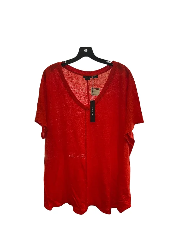 Top Short Sleeve Designer By Tahari In Red, Size: 3x Refined Men's Velvet