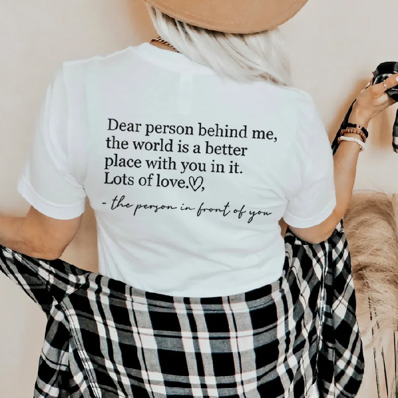 Dear Person Behind Me Back Logo T-Shirt Tailored