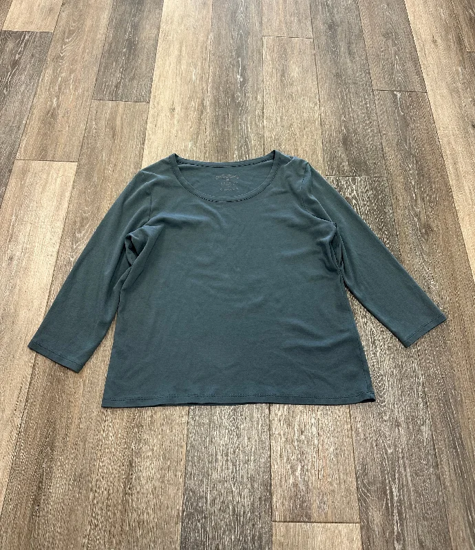 Green Top Long Sleeve Designer Peruvian Connection, Size Xl Sporty Men's Athleisure 