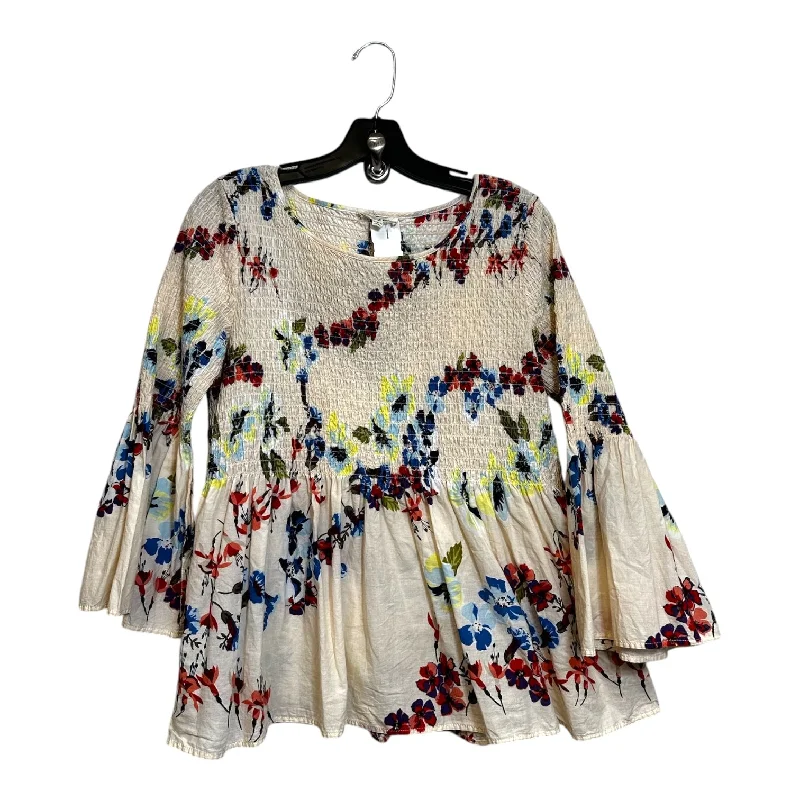 Blouse 3/4 Sleeve By Jane And Delancey In Flowered, Size: S Stylish Men's Neon