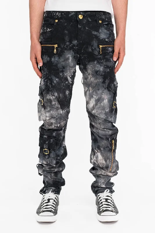 MILITARY STYLE CARGO IN BLACK TIE DYE Athletic Men's High