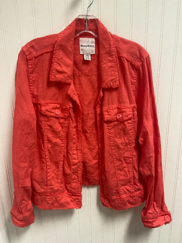Jacket Shirt By Tommy Bahama In Peach, Size: L Cozy Men's Sherpa