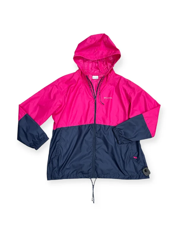 Jacket Windbreaker By Columbia In Pink, Size: 1x Cool Men's Distressed