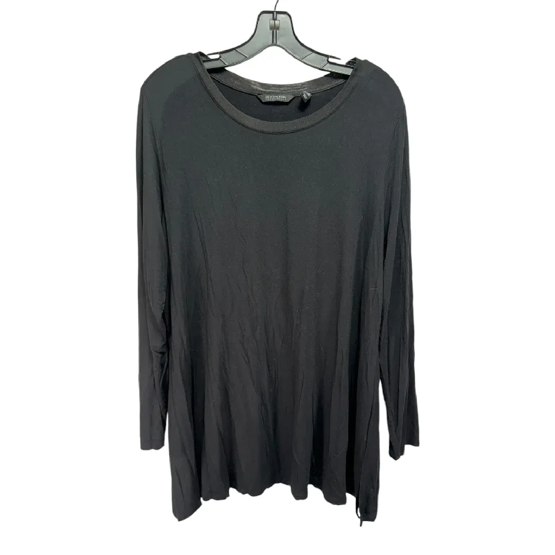 Top Long Sleeve Basic By Halston In Black, Size: 1x Beach