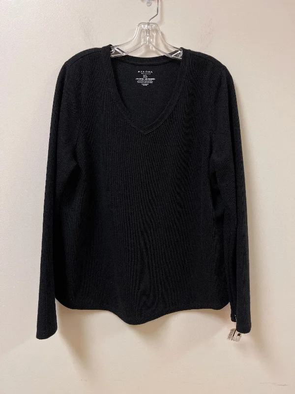 Top Long Sleeve By Sonoma In Black, Size: Xl Trendy Men's Scandinavian