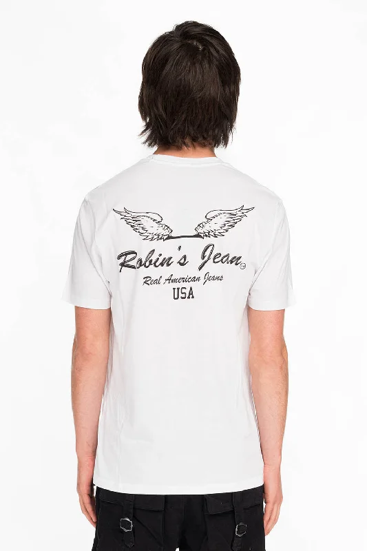 ROBIN WINGS TEE IN WHITE BLACK Sophisticated Men's 