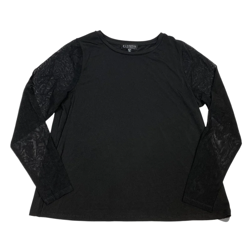 Top Long Sleeve By Eloquii In Black, Size: 1x Practical Men's Multi