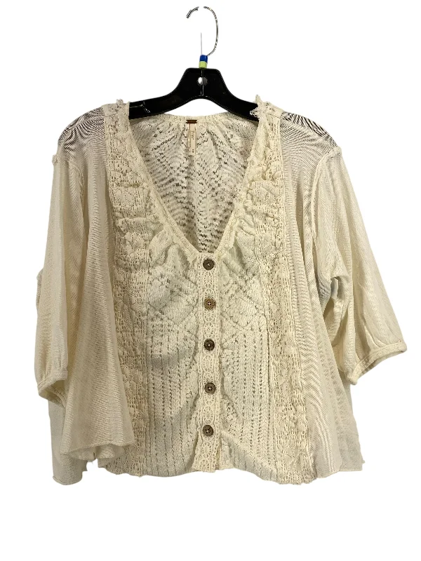 Top Long Sleeve By Free People In Cream, Size: M Laid
