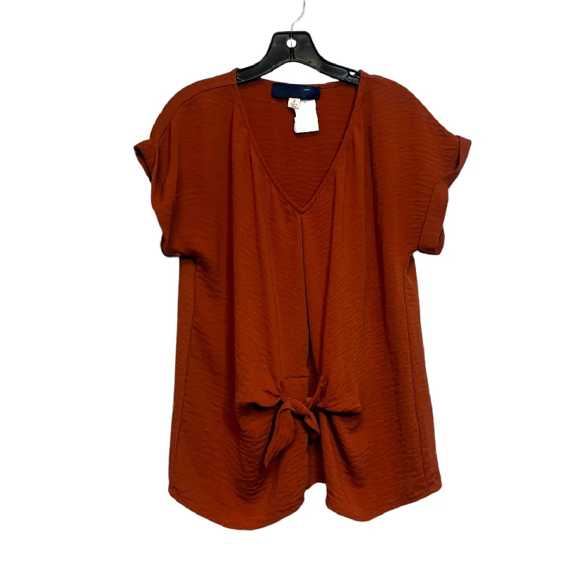 Top Short Sleeve Basic By Blue Rain In Rust, Size: S Earthy Men's Hemp