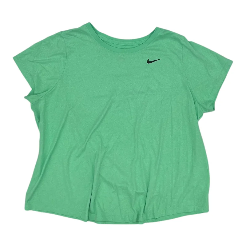 Athletic Top Ss By Nike In Green, Size:3X Trendy Men's Scandinavian