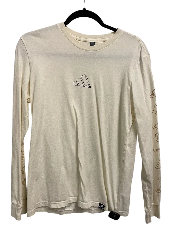 Athletic Top Long Sleeve Crewneck By Adidas In Beige, Size: S Refined Men's Classic 