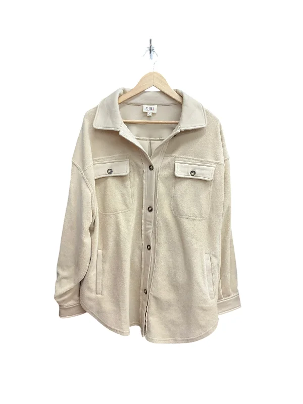 Jacket Shirt By Bibi In Tan, Size: Xl Streetwear Style