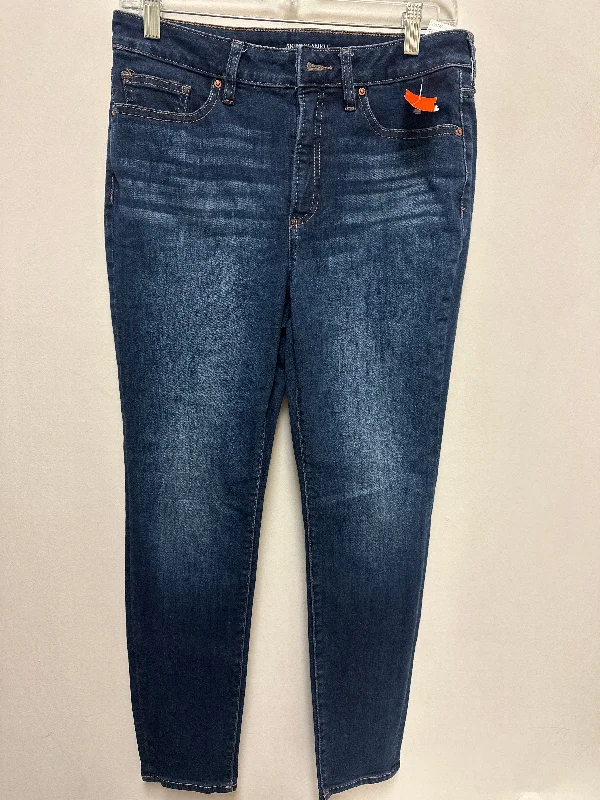 Jeans Straight By Chicos In Blue Denim, Size: 6 Business