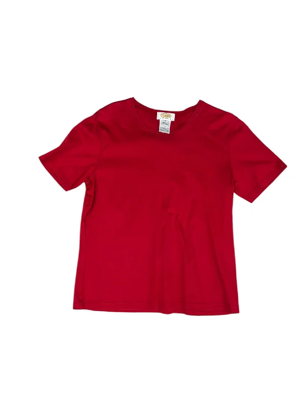 Top Short Sleeve Basic By Talbots In Red, Size: Mp Elegant Men's Cashmere