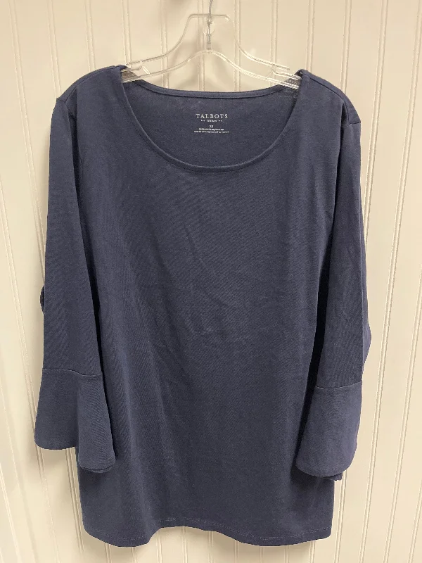 Top Long Sleeve By Talbots In Navy, Size: 2x Modern Men's 
